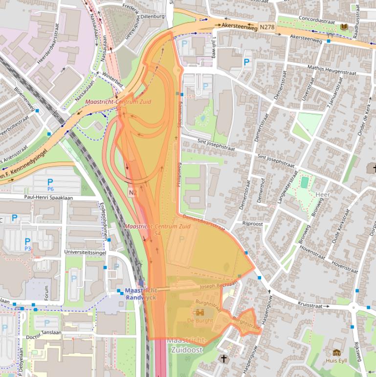 Kaart van postcodegebied 6227RR.