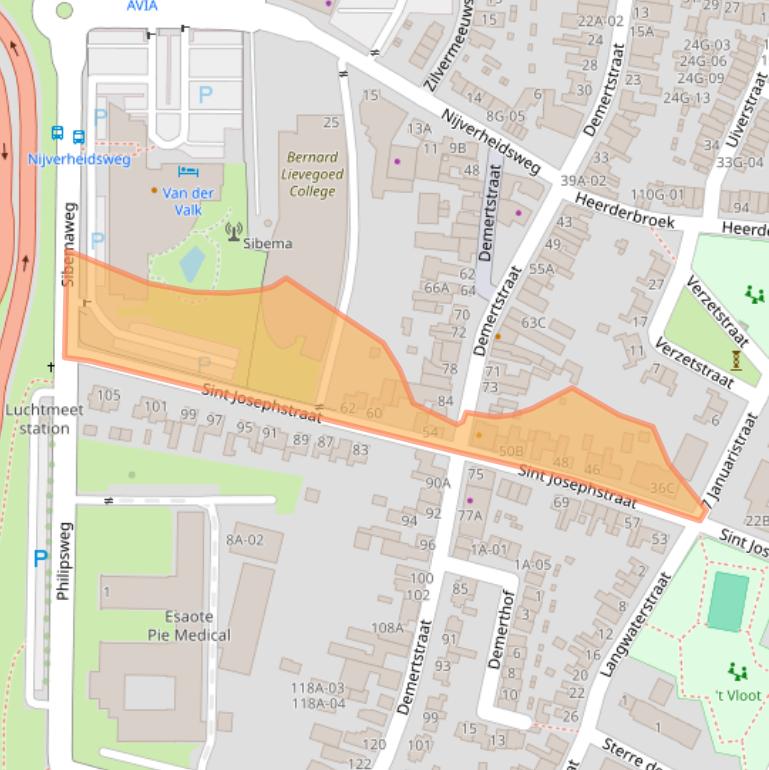 Kaart van postcodegebied 6227SN.