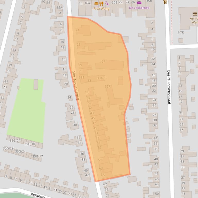 Kaart van postcodegebied 6227TP.