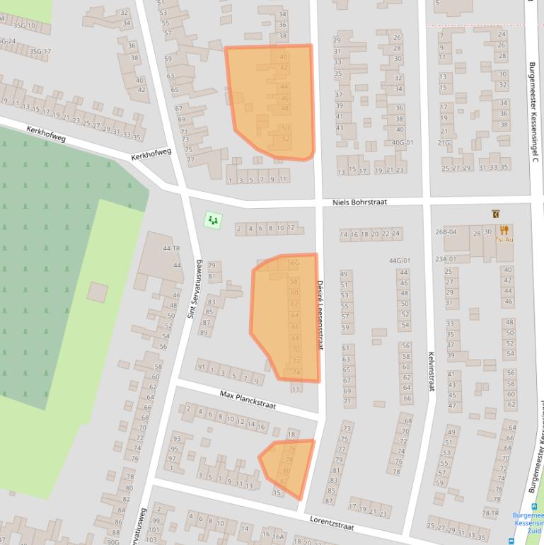 Kaart van postcodegebied 6227TZ.