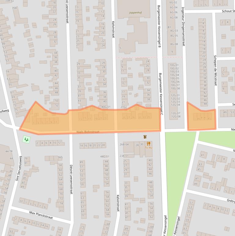 Kaart van postcodegebied 6227VT.