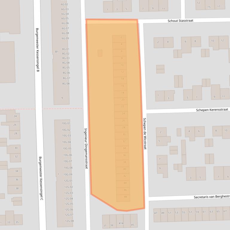 Kaart van postcodegebied 6227XB.