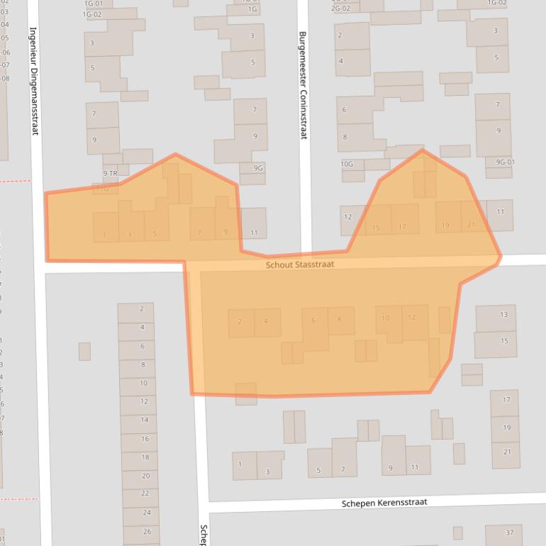 Kaart van postcodegebied 6227XC.