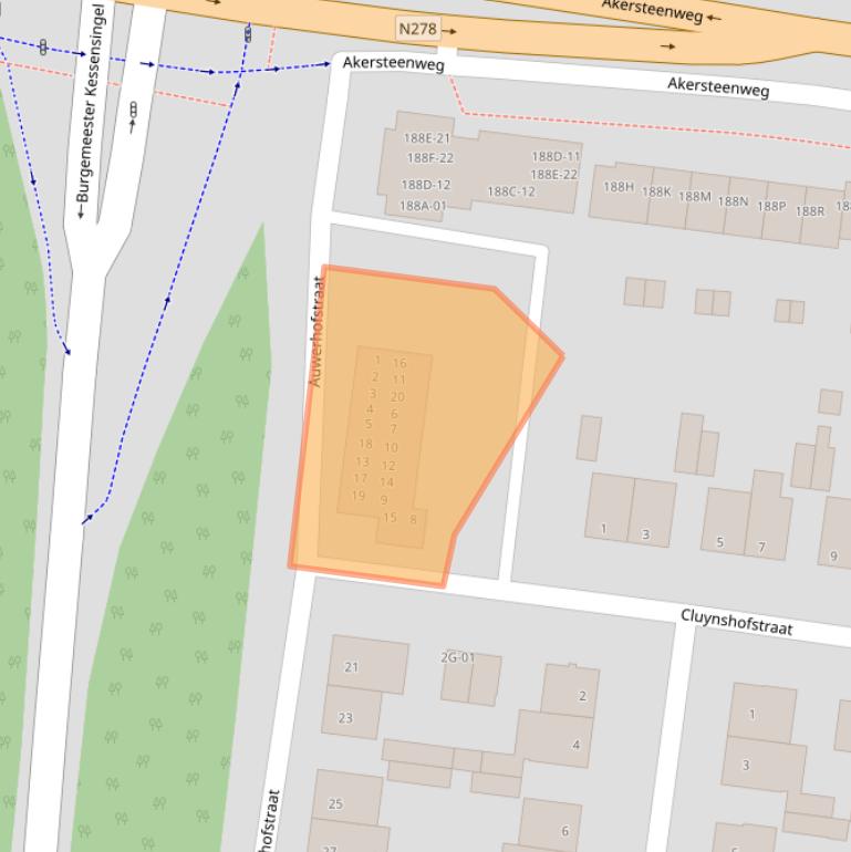 Kaart van postcodegebied 6227XJ.
