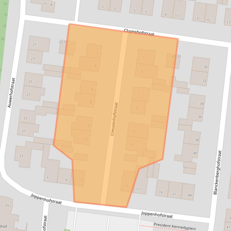 Kaart van postcodegebied 6227XM.