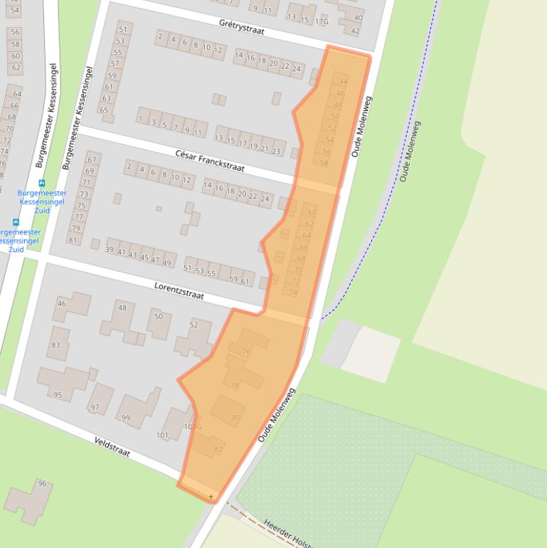 Kaart van postcodegebied 6227XW.