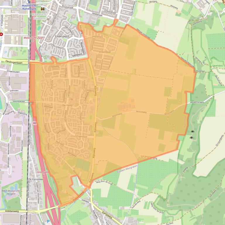 Kaart van postcodegebied 6228.