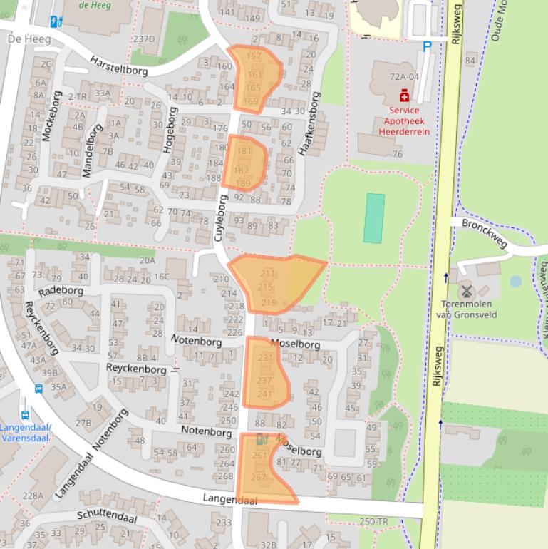 Kaart van postcodegebied 6228BG.