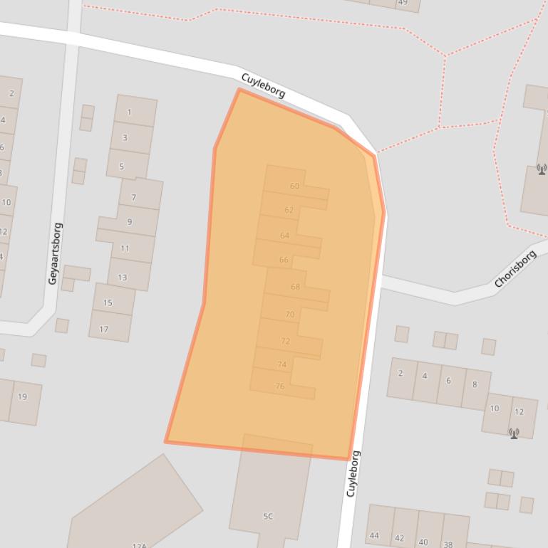 Kaart van postcodegebied 6228BL.