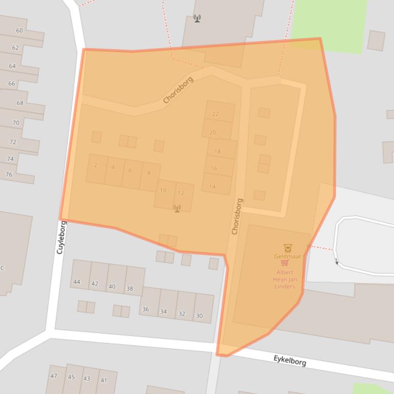 Kaart van postcodegebied 6228BN.