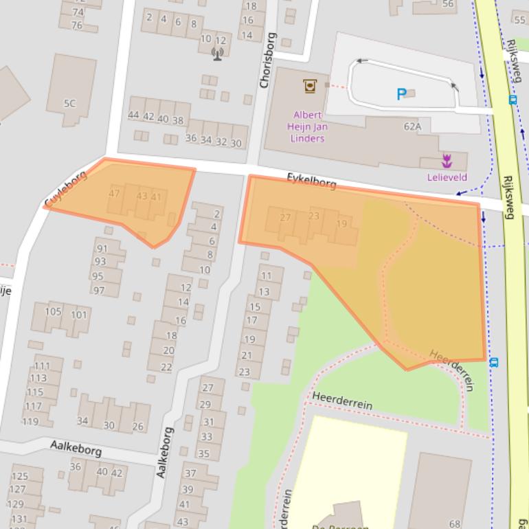 Kaart van postcodegebied 6228BR.