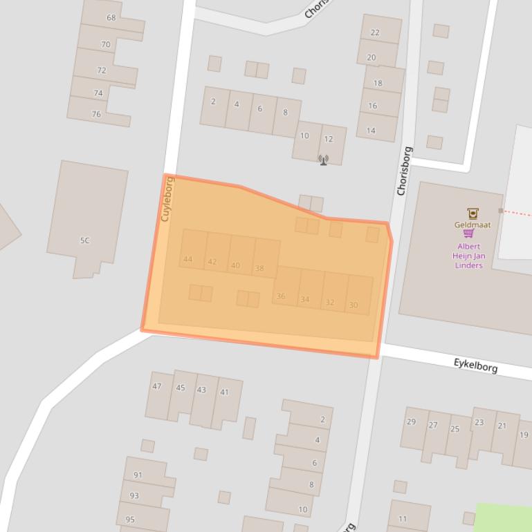 Kaart van postcodegebied 6228BS.