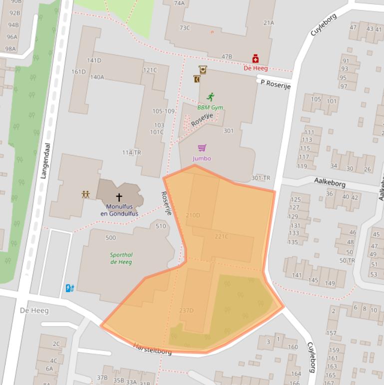 Kaart van postcodegebied 6228DP.