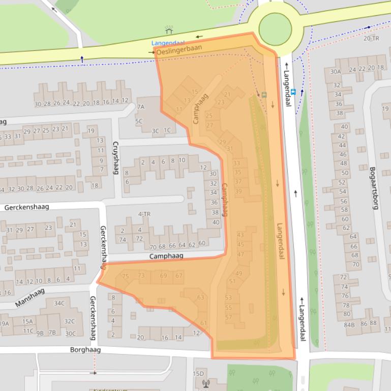 Kaart van postcodegebied 6228ED.