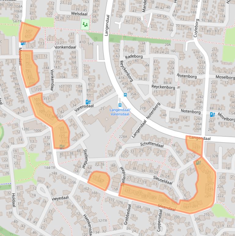 Kaart van postcodegebied 6228GG.