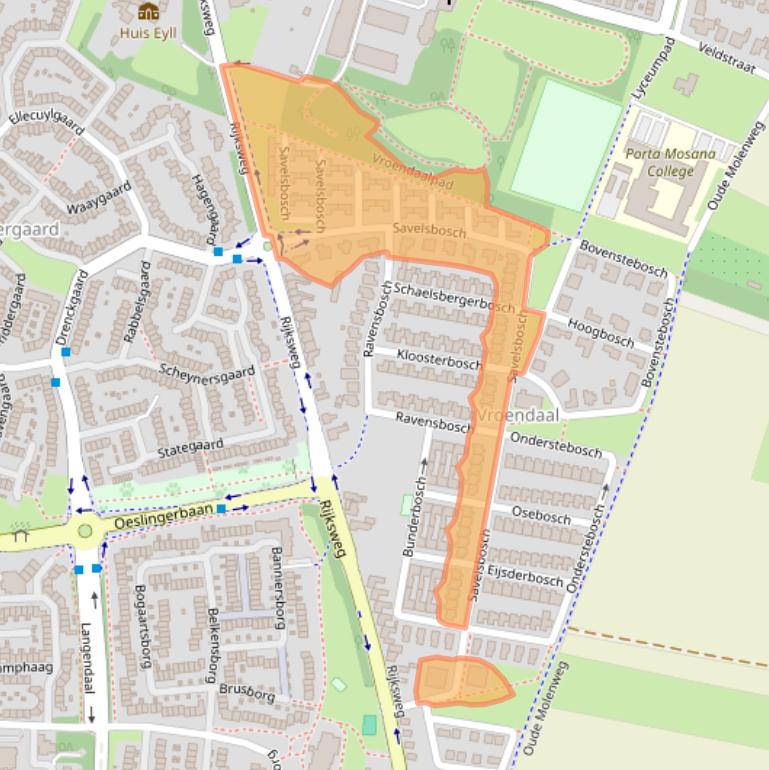 Kaart van postcodegebied 6228SB.