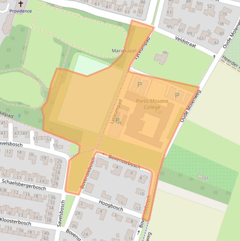 Kaart van postcodegebied 6228XW.