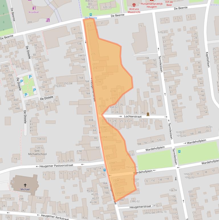 Kaart van postcodegebied 6229AP.