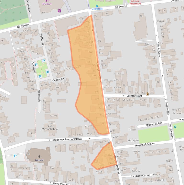 Kaart van postcodegebied 6229AS.