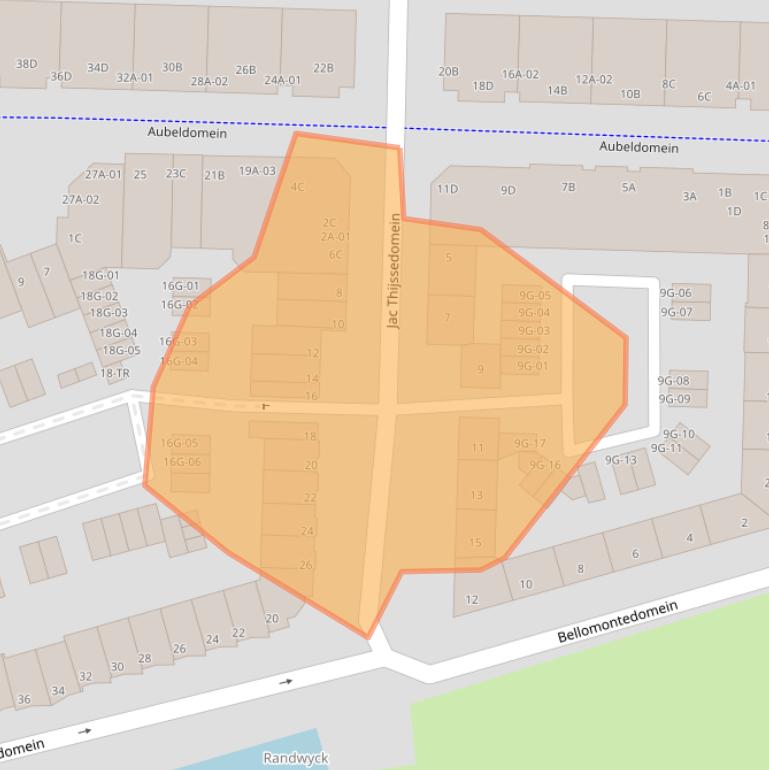 Kaart van postcodegebied 6229EA.