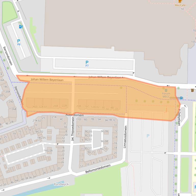 Kaart van postcodegebied 6229EC.