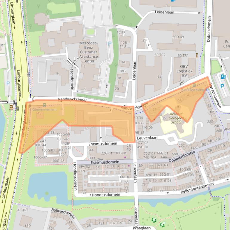Kaart van postcodegebied 6229EG.