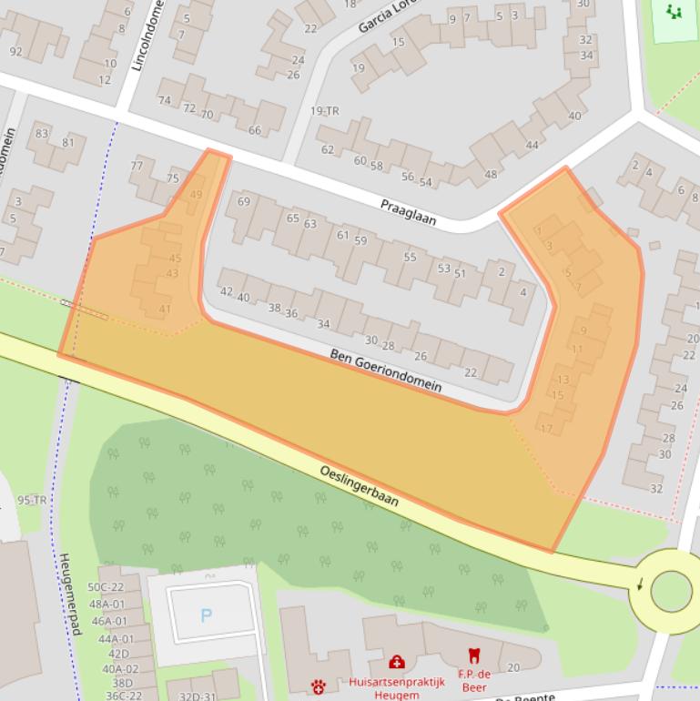 Kaart van postcodegebied 6229HH.