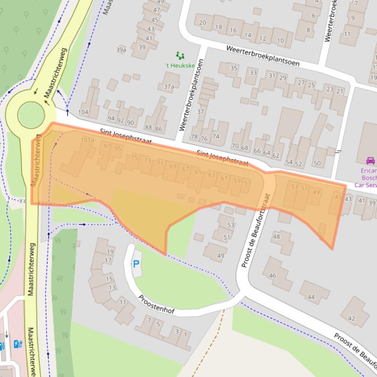 Kaart van postcodegebied 6231ED.