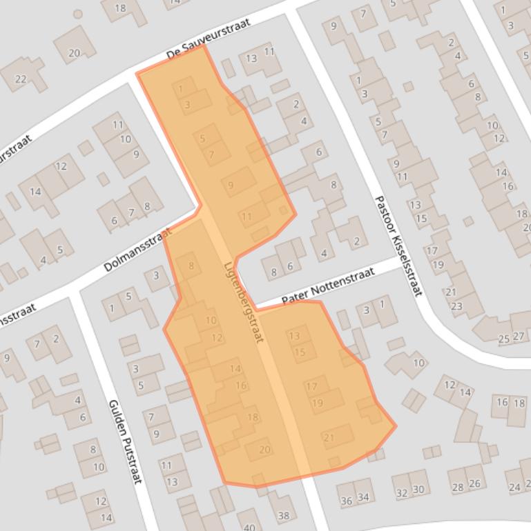 Kaart van postcodegebied 6235AS.