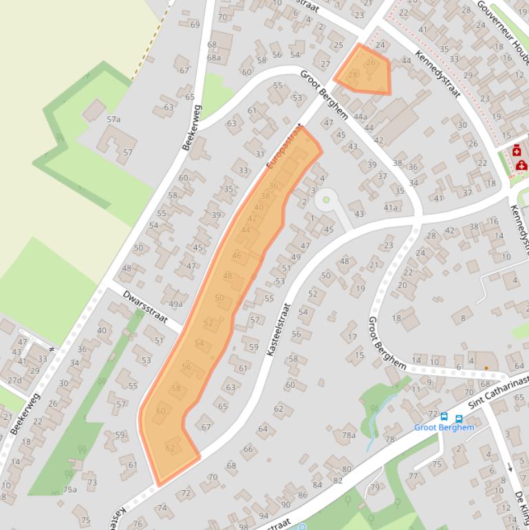 Kaart van postcodegebied 6235BW.