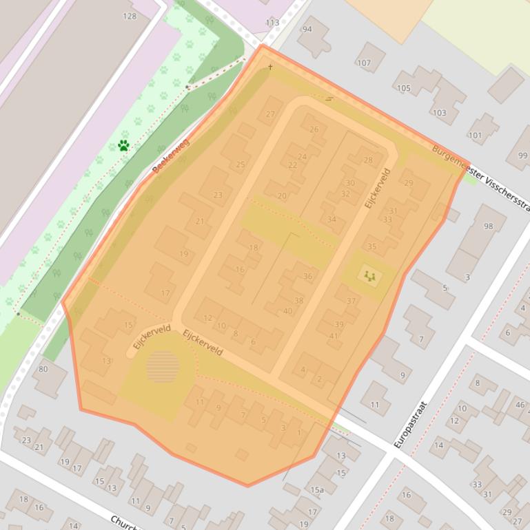 Kaart van postcodegebied 6235BZ.