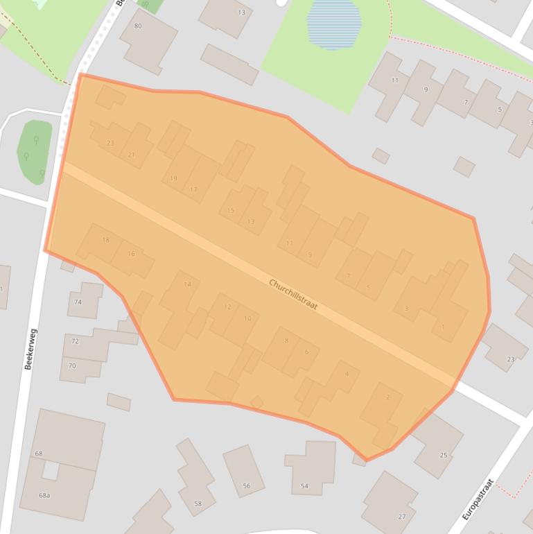 Kaart van postcodegebied 6235CE.