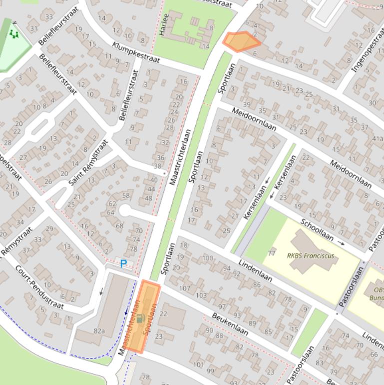 Kaart van postcodegebied 6241AA.