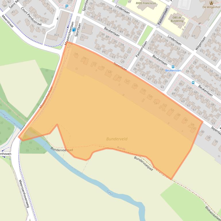 Kaart van postcodegebied 6241AG.