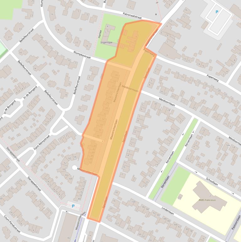 Kaart van postcodegebied 6241JA.
