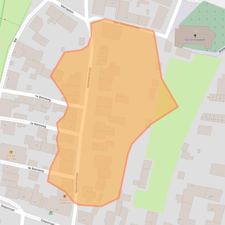 Kaart van postcodegebied 6245BW.