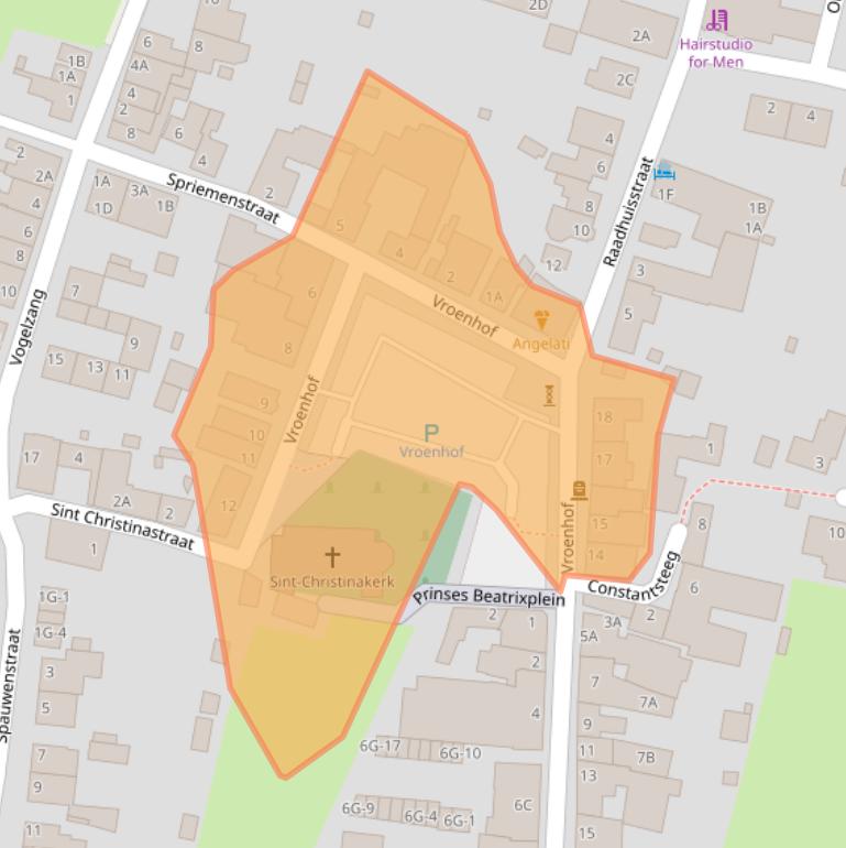 Kaart van postcodegebied 6245BZ.