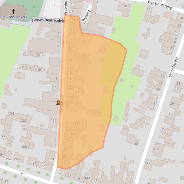 Kaart van postcodegebied 6245CA.