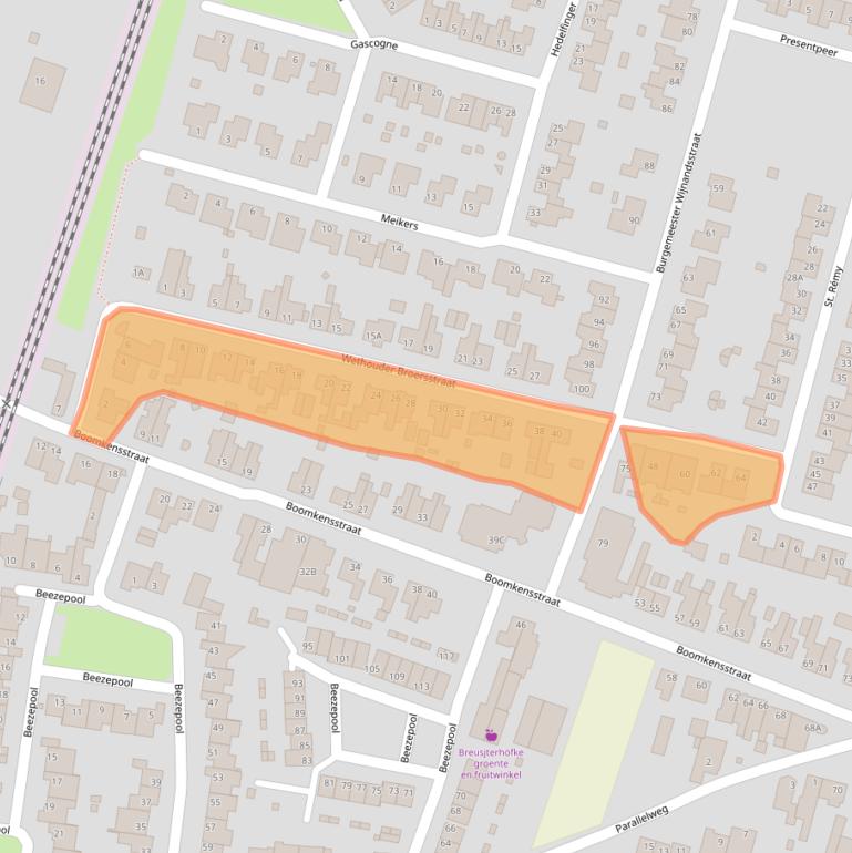 Kaart van postcodegebied 6245JB.