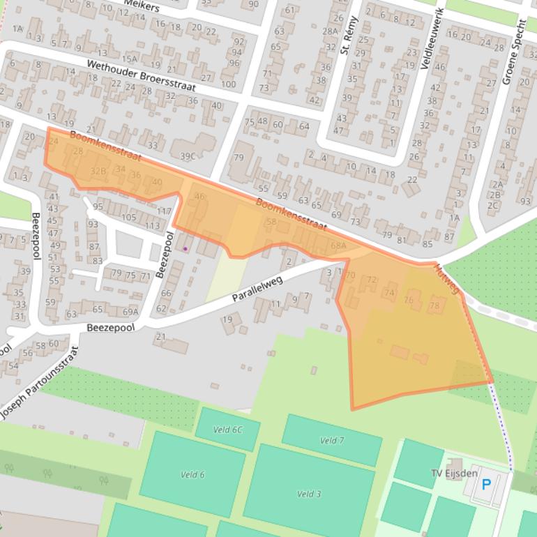 Kaart van postcodegebied 6245JG.