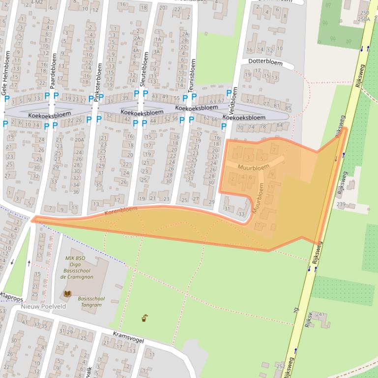 Kaart van postcodegebied 6245TM.