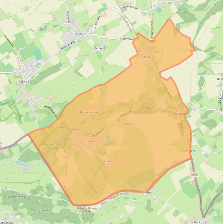 Kaart van postcodegebied 6255.