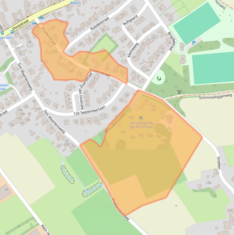 Kaart van postcodegebied 6255AL.
