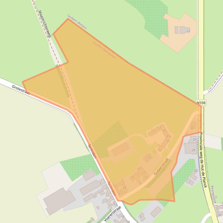 Kaart van postcodegebied 6255NX.