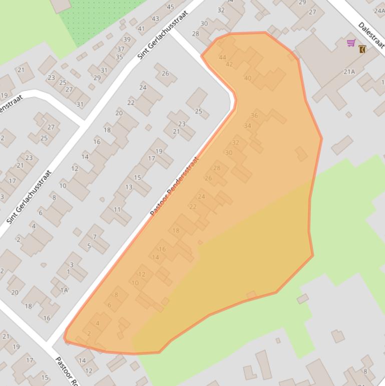 Kaart van postcodegebied 6262PA.