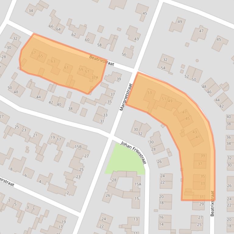 Kaart van postcodegebied 6267BE.