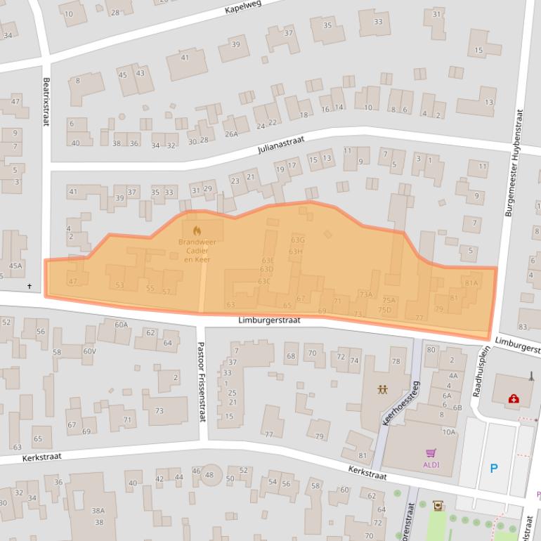 Kaart van postcodegebied 6267CB.