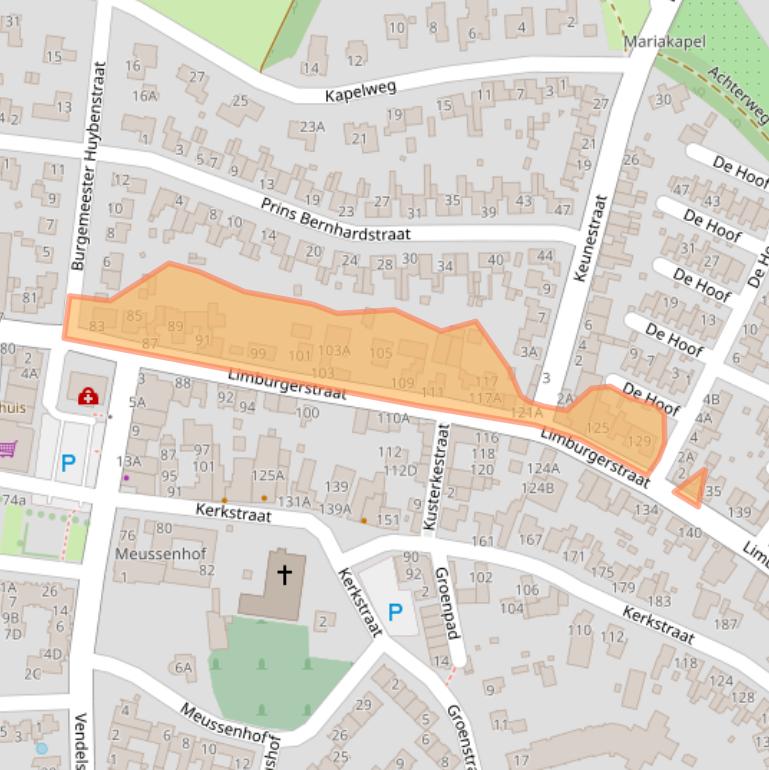 Kaart van postcodegebied 6267CC.