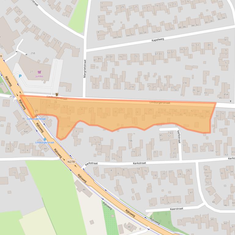 Kaart van postcodegebied 6267CE.