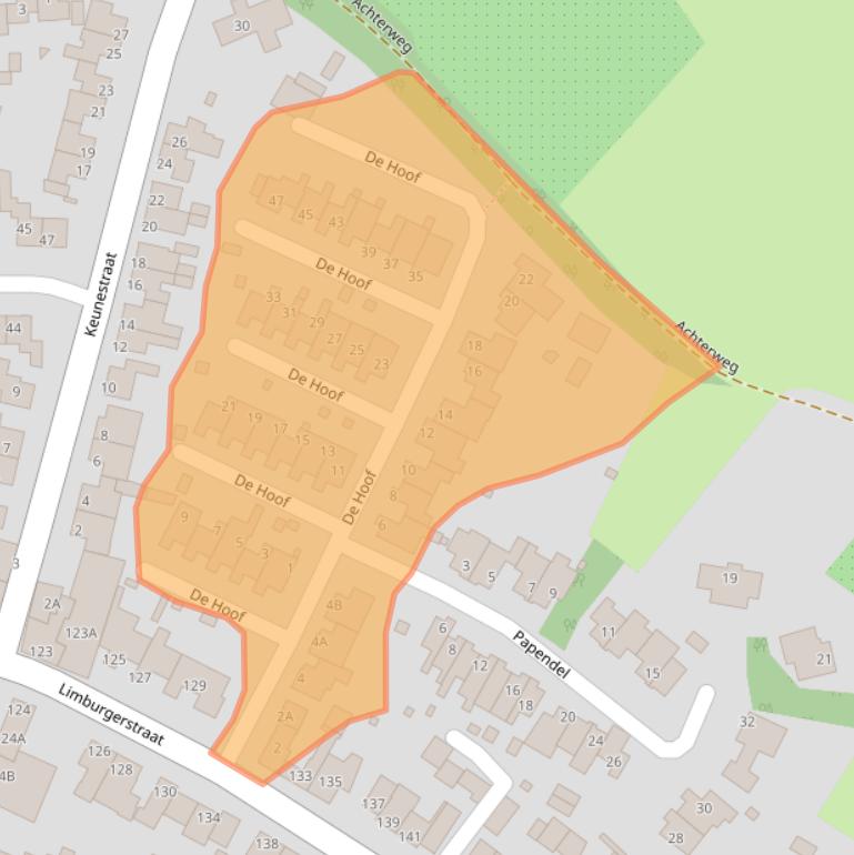 Kaart van postcodegebied 6267CS.